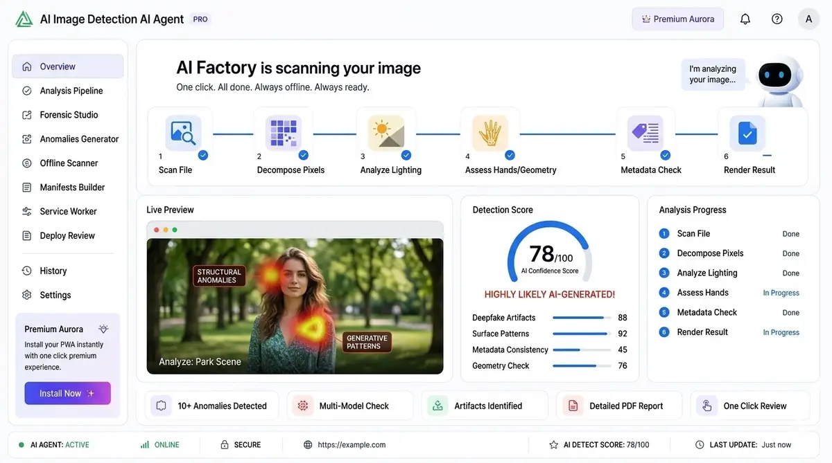 AI WebP to PDF converter dashboard — example of WebP to PDF overlay and image report software